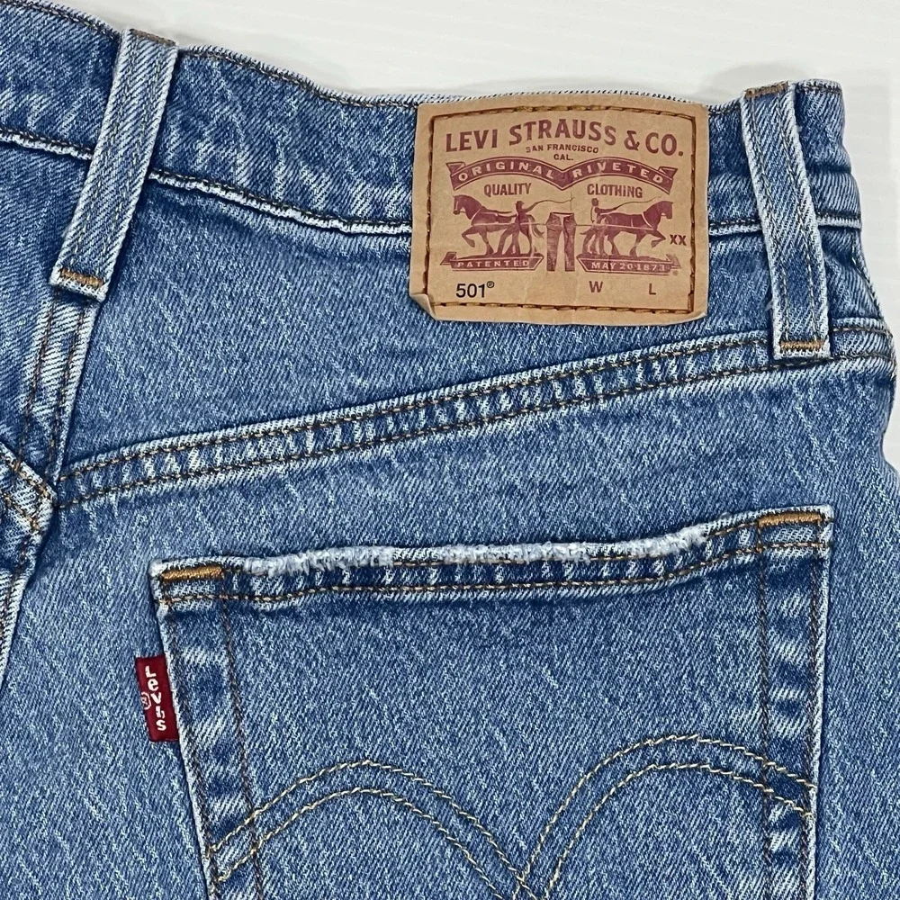 Levi's 501 High Rise Button‎ Fly Denim Mini Cut Off Shorts Womens 25 Medium Wash